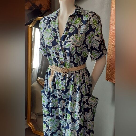 Zara Navy and White Floral Maxi Dress - Picture 3 of 15